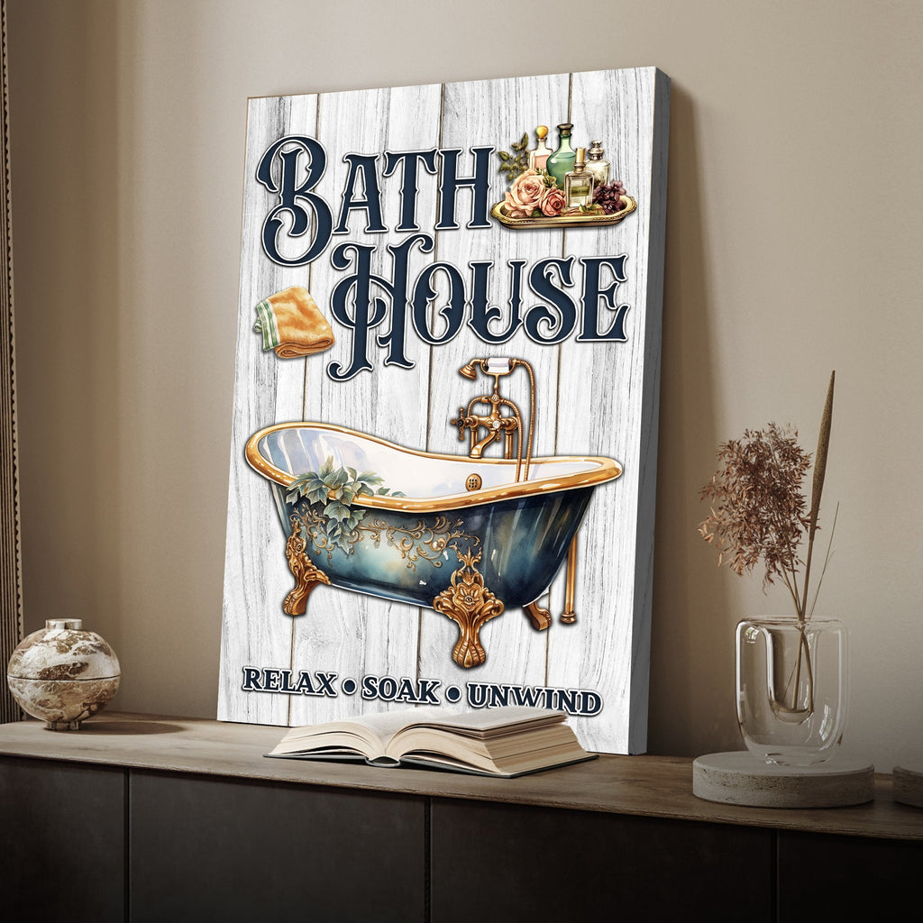 Relax Soak Unwind Bath House Sign