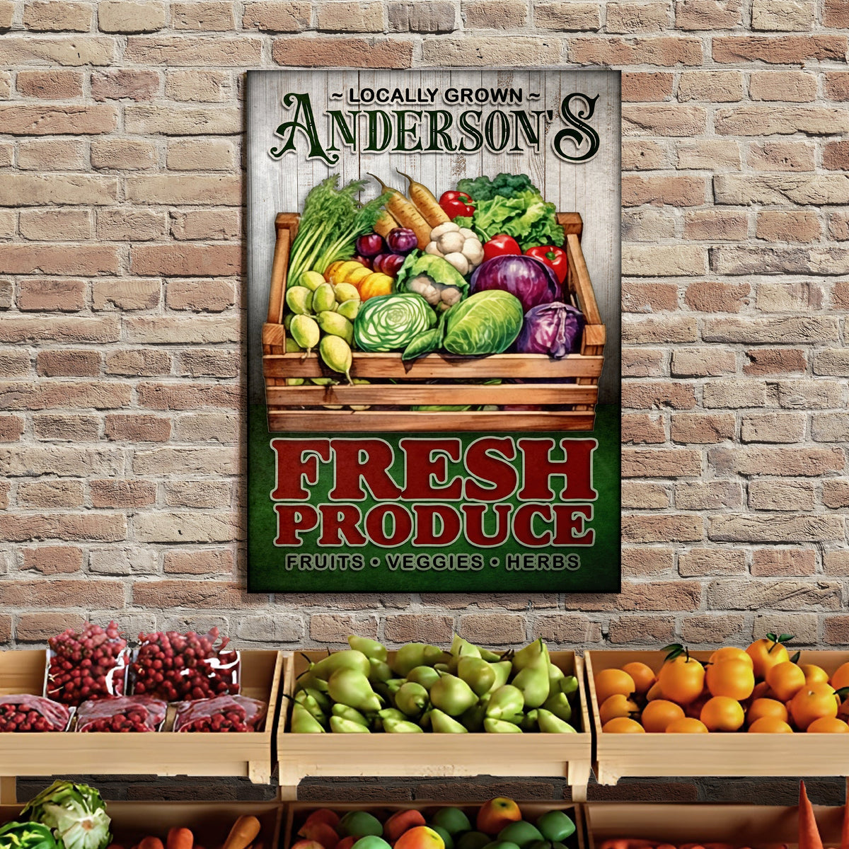 Locally Grown Fresh Produce Sign