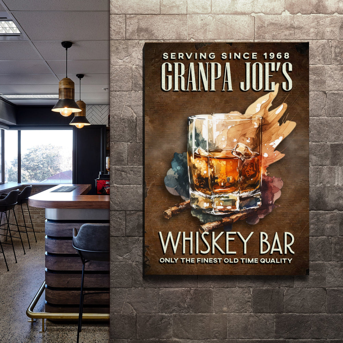 Only The Finest Whiskey Bar Sign