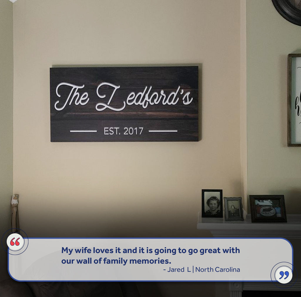 Wooden Family Name Sign