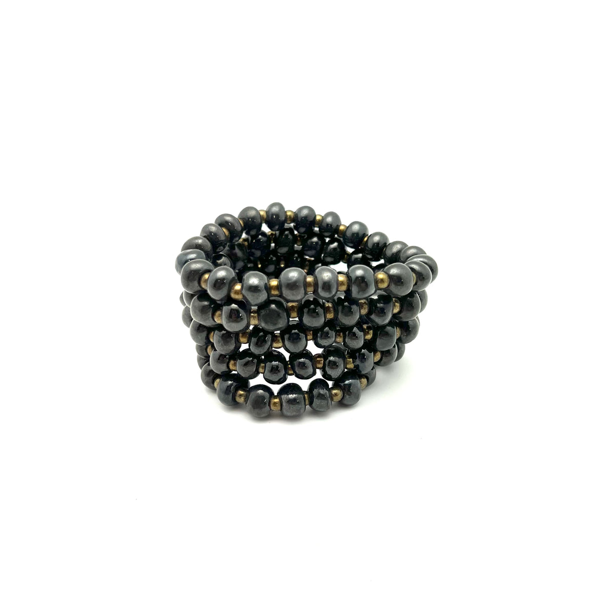 Simple Ceramic Bracelet- Charcoal Glaze