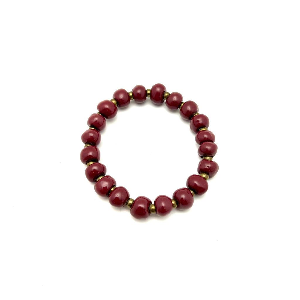 Simple Ceramic Bracelet- Very Berry