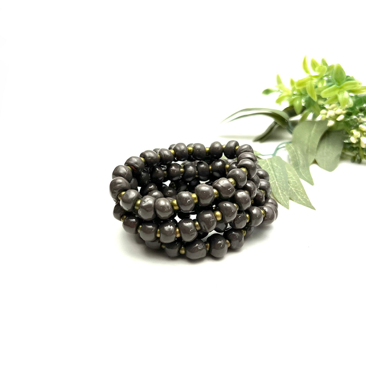Simple Ceramic Bracelet- Rich Charcoal