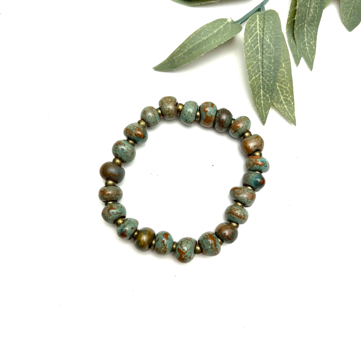 Simple Ceramic Bracelet- Patina