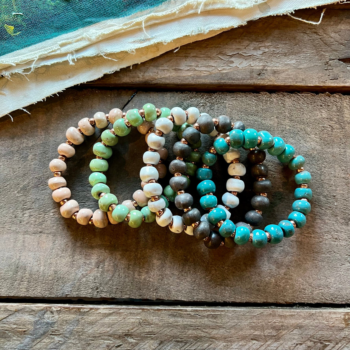 Simple Ceramic Bracelet- Rose Gold