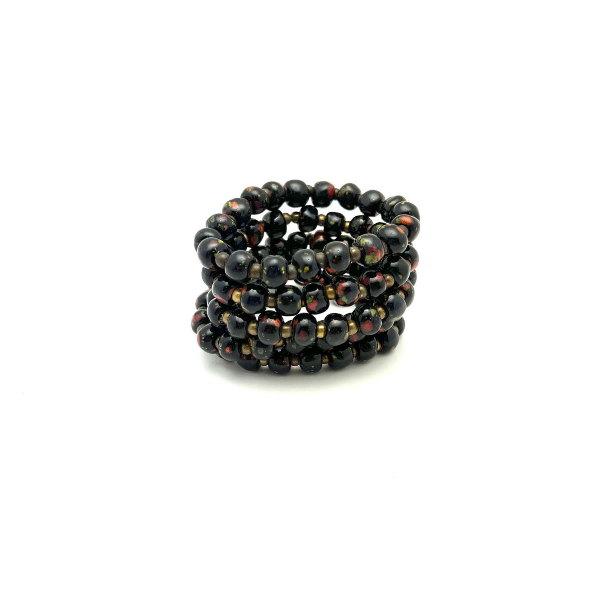 Simple Ceramic Bracelet- Black Speckles