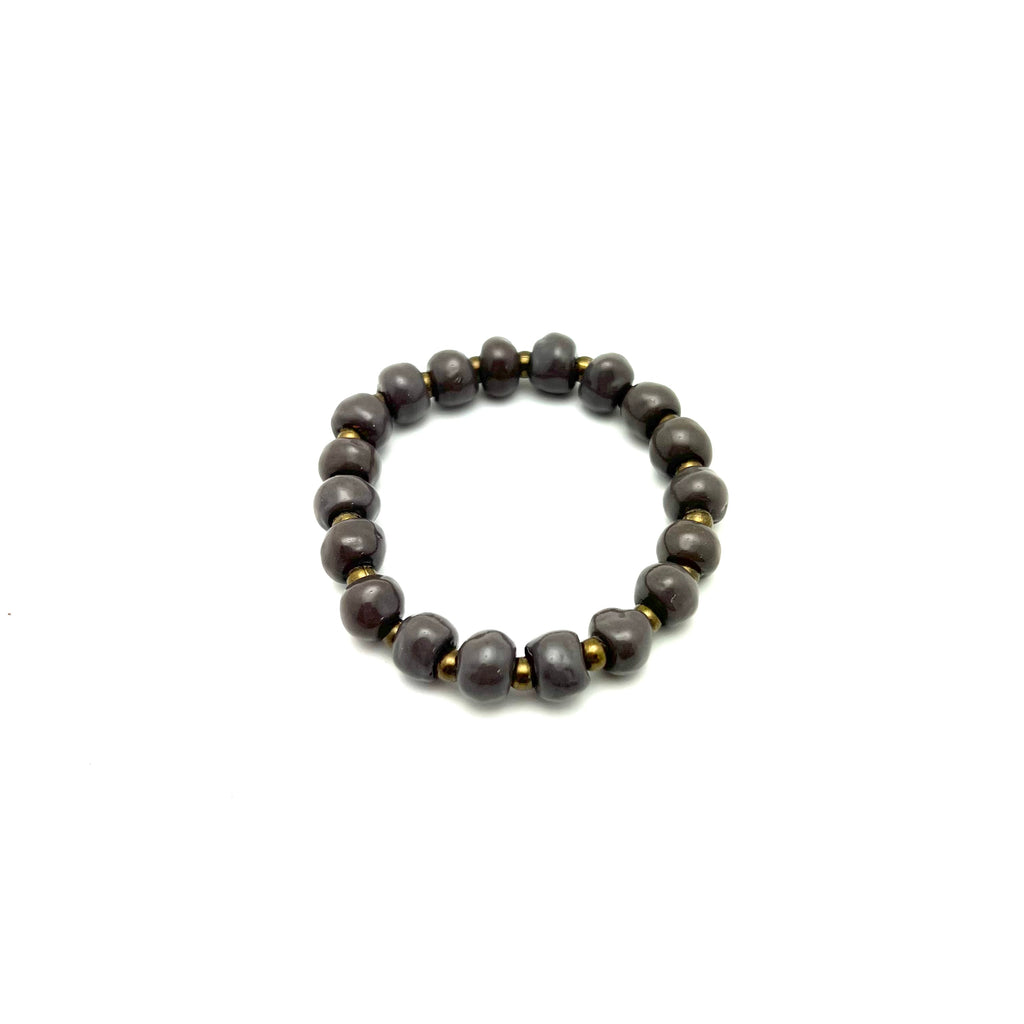 Simple Ceramic Bracelet- Gray Earth