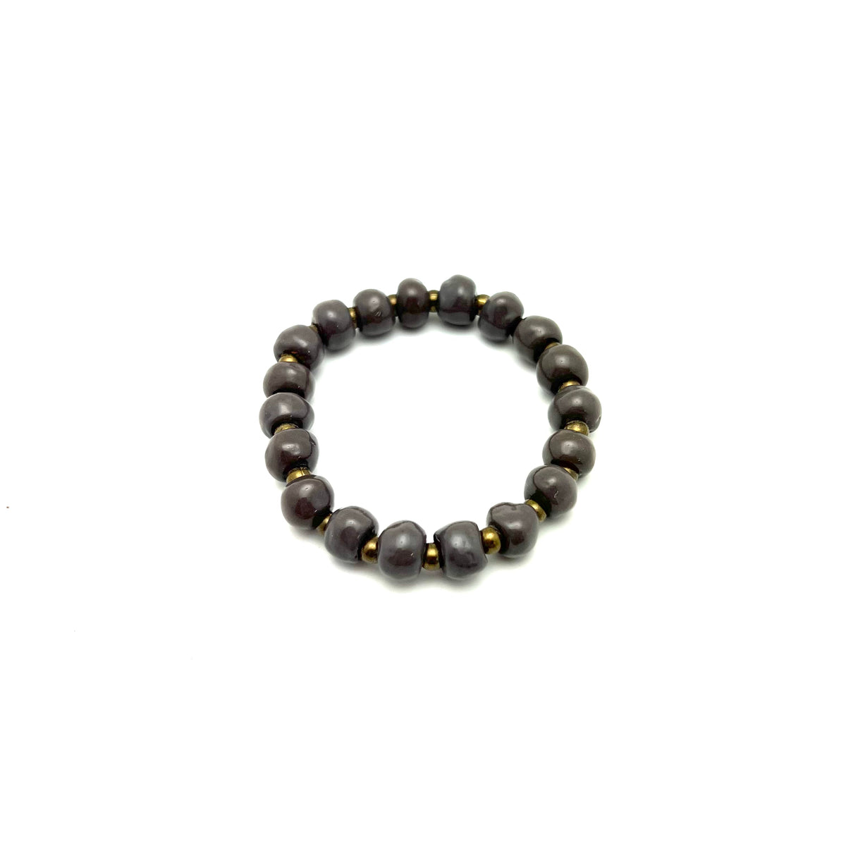 Simple Ceramic Bracelet- Gray Earth