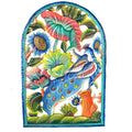 Arched Peacock and Flowers