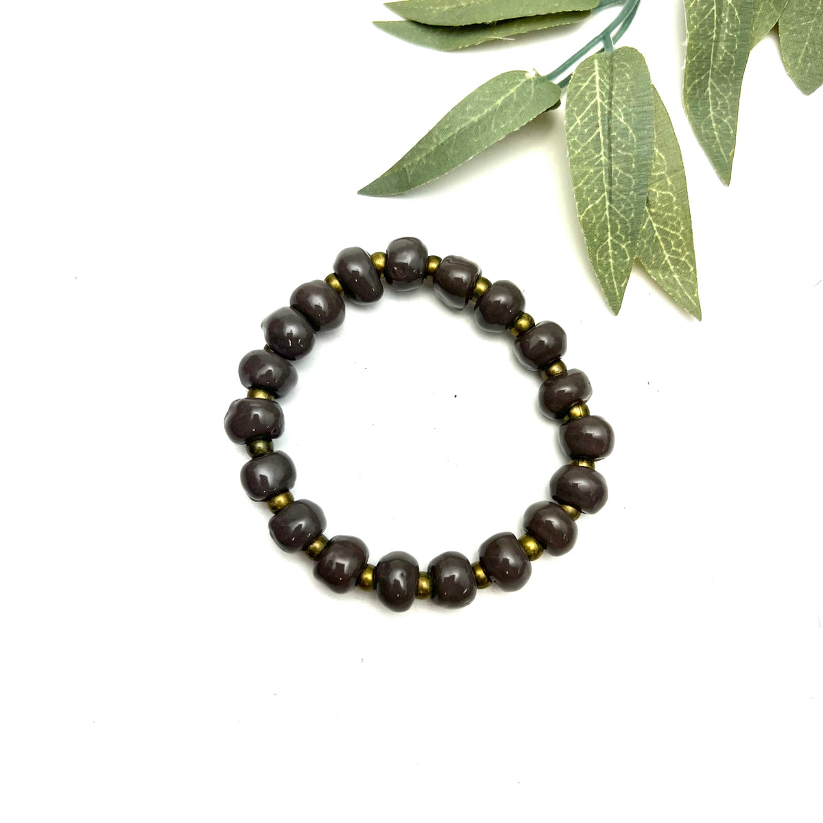 Simple Ceramic Bracelet- Rich Charcoal
