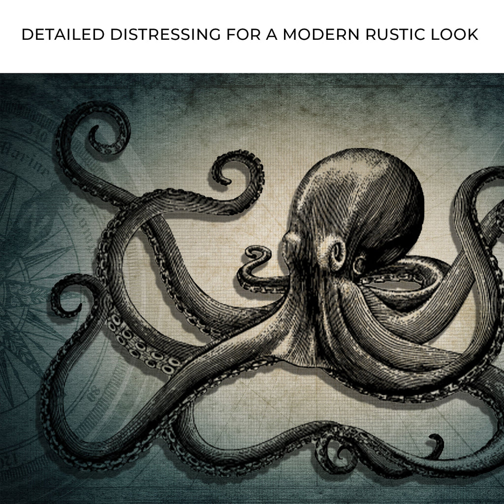 Octopus Coastal Canvas Wall Art
